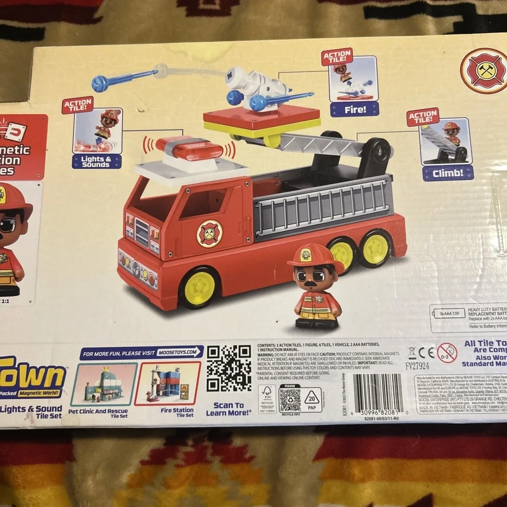 Tile Town Fire Trucks Lights & Sounds Tile Set New In Box Children Toy